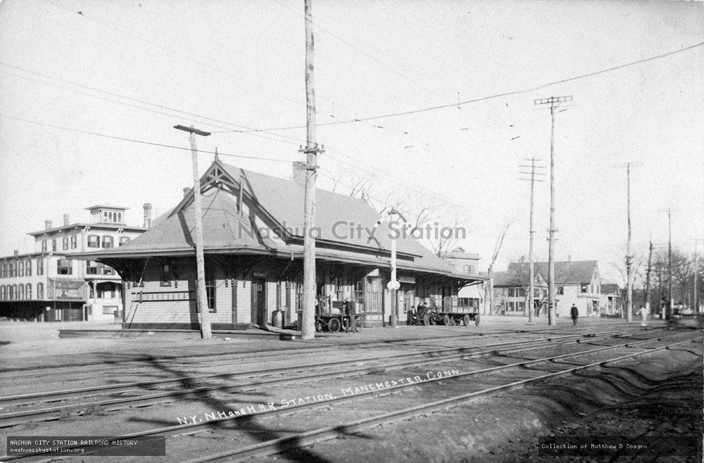 Postcard: New York, New Haven & Hartford Railroad Station, Manchester, Connecticut